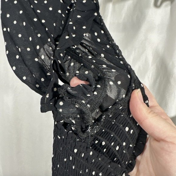 EUC Reformation [ Small ] Polka Dot Minnie‎ Mini Dress in Black White #Q393 - Picture 11 of 15